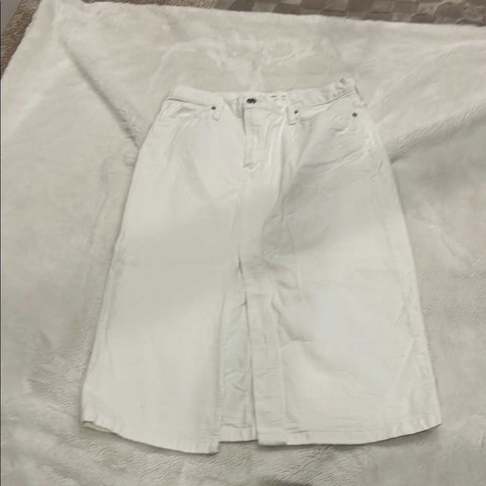 Mango White Midi Skirt